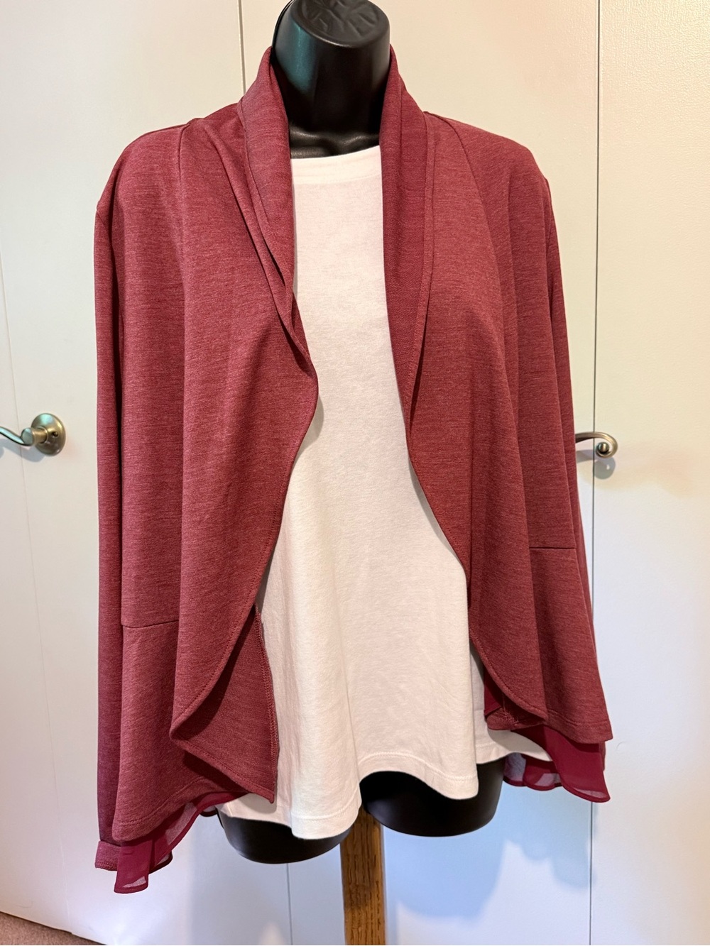 Logo Women's Draped Open Front Cardigan Sweater/Shrug